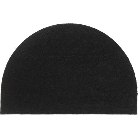 Tapis de porte-Paillasson noir demi-rond 60x90 cm fibre de coco touffeté 740387 (1/5)