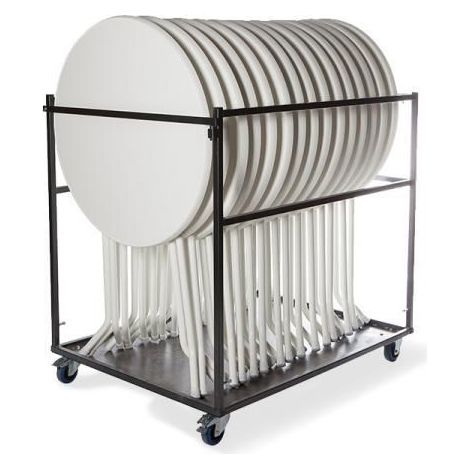 Chariot de Transport pour Tables Hautes Finition Martelite - Veba - T90120
