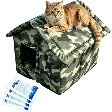Maison Rafraîchissante pour Chat Extérieur Lit pour Chaton par Temps Chaud Tanière Rafraîchissante pour Chat pour Propriétaires d'Animaux Appartement Maison Bureau Chambre Salon Balcon Jardin (1/5)