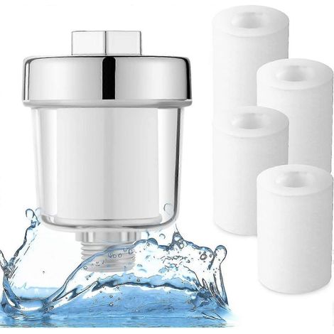 Filtre de douche, filtre à eau pour pommeau de douche avec 5 éléments filtrants (filtre de douche) (1/5)