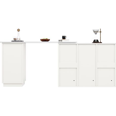 ELVMI Mobile Bar Girevole a 360° con Vani Aperti e Chiusi, Piano Effetto Marmo, per Cucina e Soggiorno (1/5)