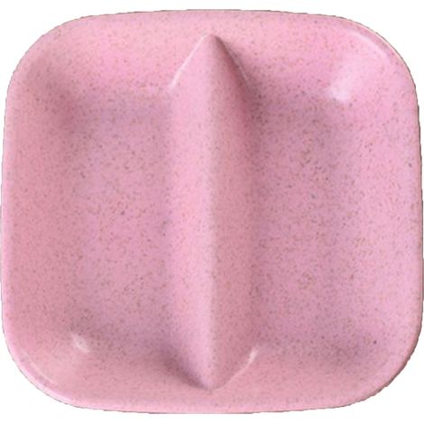Assiette à sauce compartimentée paille de blé compacte pratique rose pour cuisine maison (1/5)