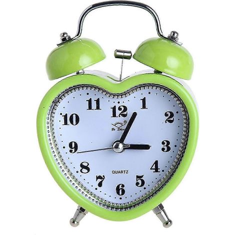 Réveil silencieux en forme de cœur avec veilleuse intégrée, idéal pour les chambres d'enfants et de filles. Fonction snooze/réveil. Cadeau idéal. (1/4)