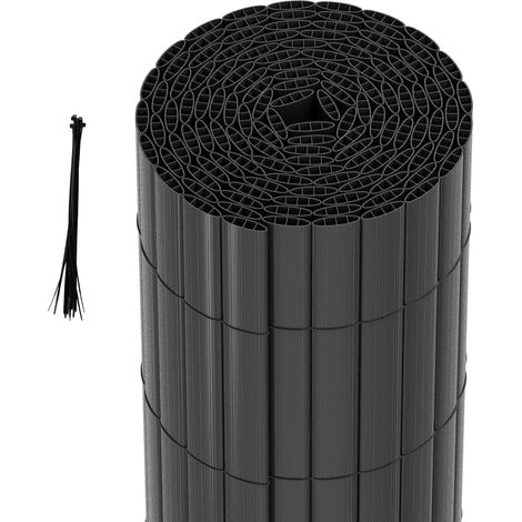 Wolketon Canisse en PVC jardin balcon terrasse – Brise-vue et brise-vent, stable et facile à couper Gris 120 x 700cm