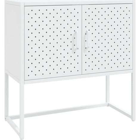 Aparador de acero blanco 75x35x75 cm vidaXL (1/5)