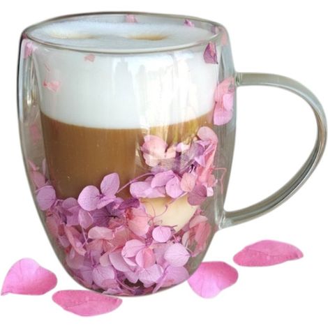 Ecarla Thermoskanne mit doppelwandigem Boden und Hortensienmotiv, 300 ml, Rosa, SZK165 (1/5)