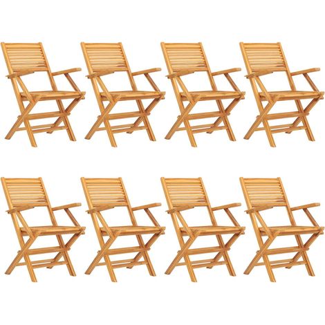 Maison Exclusive - Sedie Pieghevoli 8pz 55x62x90cm Legno Massello Teak (1/5)