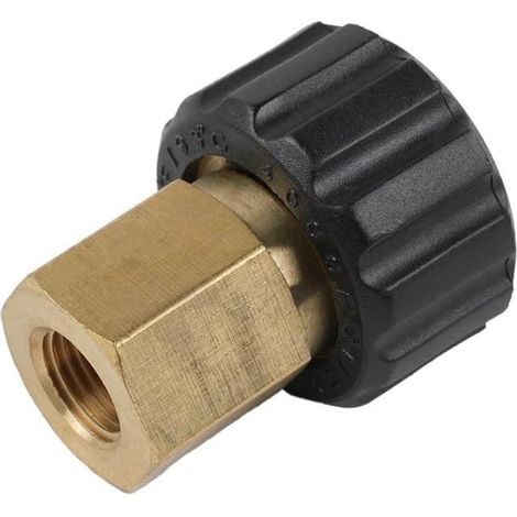 Adaptateur M22 pour nettoyeur haute pression M22 x 1,5 entrée vers sortie G1/4 Coupleur de tuyau pour Nilfisk AQT Garden (M22 x 1/4 IT) (1/5)