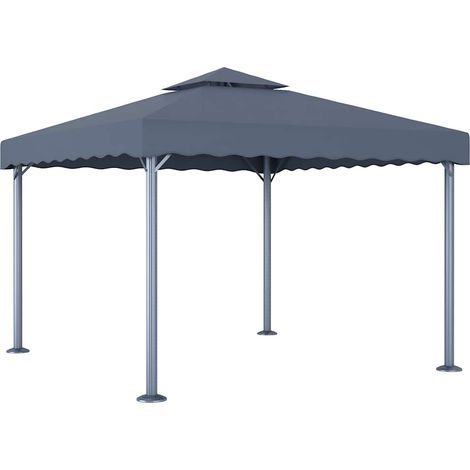 Tonnelle de Jardin Tente de réception - Rapide à Installer 300x300 cm Anthracite Aluminium BV702502 - BonneVie (1/3)