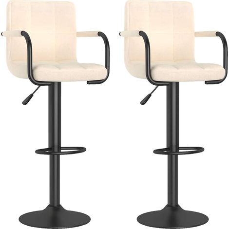 Maison Exclusive - Sgabelli da Bar 2 pz Crema in Tessuto (1/5)