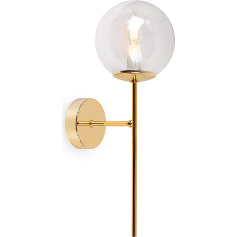 APLIQUE SIENA DORADO 1 LÁMPARA PLANA TRANSPARENTE E14 (1/5)