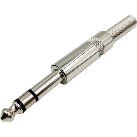 TRU COMPONENTS 1408830 Klinken-Steckverbinder 6.35 mm Stecker, gerade Polzahl: 3 Stereo Silber 1 St.