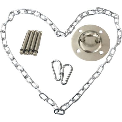 Accessoires De Chaise Suspendue pour Hamac Utilisation Intérieure Et Extérieure Chaîne 1,5 m en Métal Robuste Kit Fixation Balancoire Hamac Sécurisé (1/5)