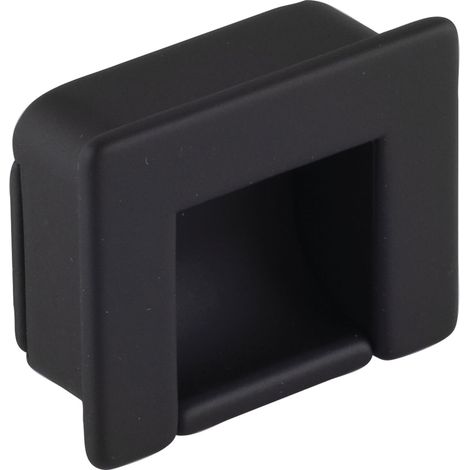 Pamar Muschelgriff Nera, Möbelgriff Schubladengriff Einlassgriff + einfache Montage, Zinkdruckguss schwarz matt, Breite 44 mm, Höhe 35 mm, Einlasstiefe 14 mm (1/3)