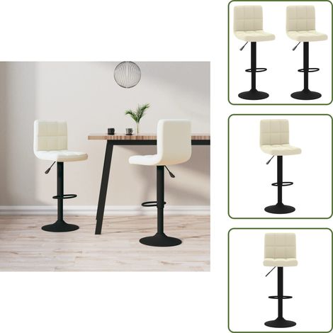 Tabourets de bar lot de 2 crème velours - Tabouret De Bar - Chaise De Comptoir - Tabourets De Bar - Fauteuil De Bar - Meuble De Salle À Manger (1/5)
