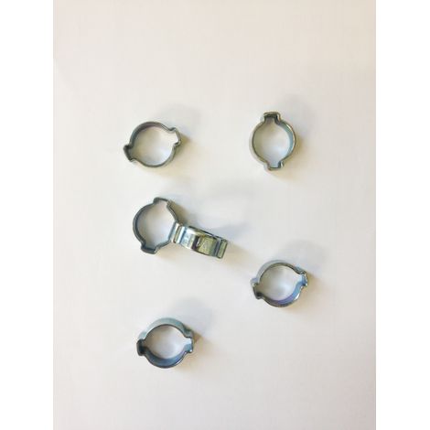 Lot de 6 colliers métalliques 2 oreilles pour tuyaux de 6,3mm – Étanchéité parfaite – Pour soudure oxy-acétylénique – Diamètre 11mm avant sertissage – Soudo Metal