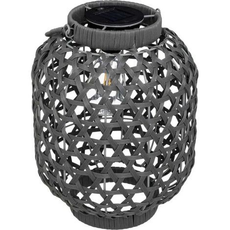 Lampe à Poser Solaire "Tola" 32cm Gris Galet (1/4)