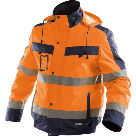 Dassy Warnschutz Winterjacke Lima Gr. L neonorange/dunkelblau (1/2)