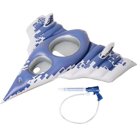 Flotadores para niños  Flotador inflable con forma de avión  Juguetes inflables para piscina con rociador de agua  Para la ducha (1/5)