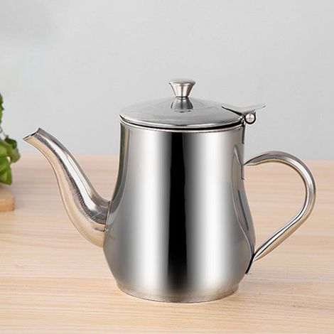 Bouteille d'huile de cuisine en acier inoxydable, récipient à huile ménager, petit pot à huile, bouteille de sauce soja, bouteille de vinaigre, bouteille à condiments, bouteille multi-usages de 370 ml (1/5)
