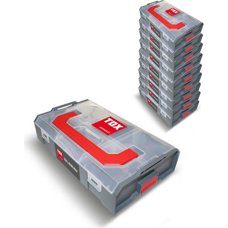 Coffret L-BOXX Mini en lot, empilable et encliquetable avec le système L-BOXX, divisible en 6 compartiments, rangement clair pour chevilles et vis, lot de 3 pièces, 094909147 (1/4)