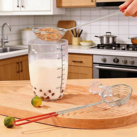 Un ensemble de 5 Passoire Cuisine,Acier inoxydable Passoire Chinois Cuisine Petite Passoire Poignée,Epuisette Fondue (1/5)