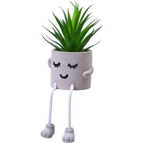 Plante Artificielle Décoration de Bureau Réaliste Succulente en Pot en PVC Design Soigné et Solide, pour Salon ou Table Basse (1/5)