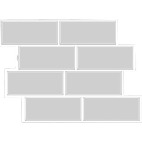 Paneles Autoadhesivos 3D para Cocina y Baño, Protector de Pared 29,36×21,3 cm, 10 Piezas, Color Gris Claro (1/5)
