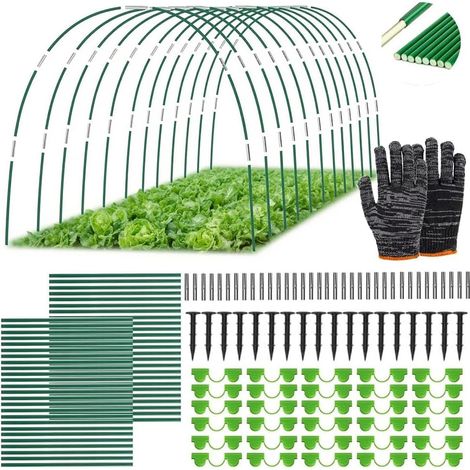 50 Arceau Serre Tunnel, Fibre De Verre Flexible, Kit Jardinage Légumes, Protection Gel Oiseaux