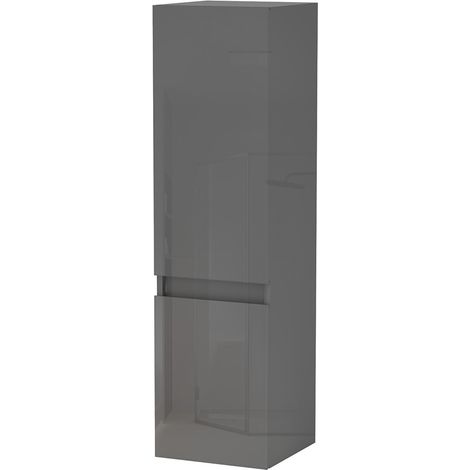 Colonne de salle de bain Brillant + 2 Porte, avec compartiment, 30 x 30 x 110 cm, Anthracite