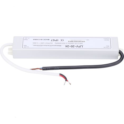 Alimentation étanche 24V 20W pour bande LED, protégée contre les surtensions, idéale pour éclairage extérieur et intérieur. (1/5)