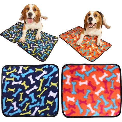 2 couvertures pour chien, polaire corail, douces et chaudes, plaid pour chats et chiots, tapis de cage adaptable à toutes les tailles (1/5)