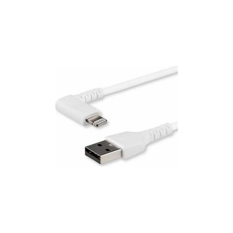 StarTech.com 1m strapazierfähiges weißes USB-A auf Lightning-Kabel - 90° rechtwinkliges USB Lightning Ladekabel mit Aramidfaser - Synchronisationskabel - Apple MFi-zertifiziert iPad/iPhone 12 (1/5)