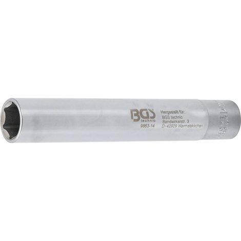 Douille Hexagonale Extra Longue 14 mm - Transmission Carré Femelle 10 mm (3/8) - Précision et Durabilité - D-Work (1/5)