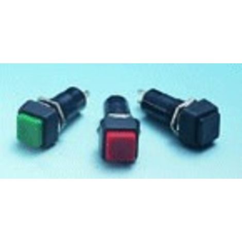 Interruptor Pulsador Cuadrado 2A/250Vac Pulsador VERDE OFF-ON