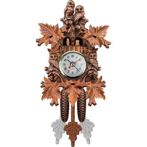 Horloge à coucou classique - Horloge murale vintage en bois - Idéale comme décoration murale pour un salon, un bureau ou un restaurant (1/5)