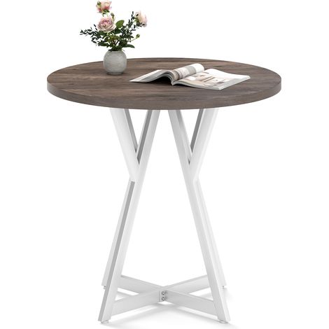 COSTWAY 80cm Round Dining Table Wooden Kitchen Table-Natural (1/5)
