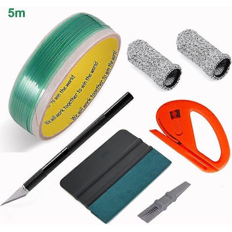 Outil de découpe sans lame EHDIS pour film adhésif vinyle carbone, résistant et facile à utiliser (5/10/20/50 m), idéal pour le covering de vitres et autres applications automobiles. Kit d'outils de 5 (1/5)