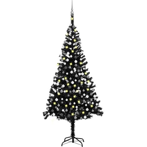 Teenpull – Künstlicher Weihnachtsbaum Beleuchtung & Kugeln Schwarz 240 cm (1/5)