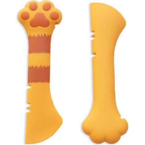 Pelle à nourriture humide pour chat, mini cuillère pour aliments en conserve pour animaux de compagnie, sans BPA, petite cuillère d'empotage, grattoir pour chat facile à nettoyer (simple) (Orange) (1/5)