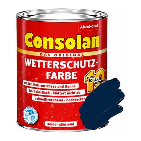 Consolan Wetterschutz-Farbe 0,75 L nachtblau Holzschutzfarbe