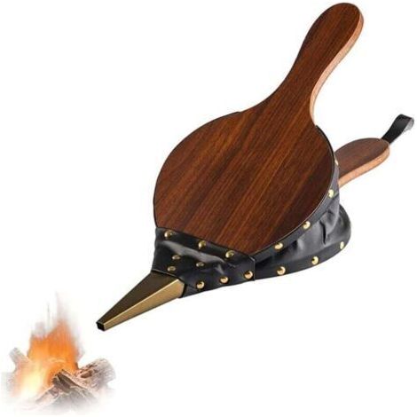 Soufflet Cheminée et Barbecue Bois, Souffleur de Cheminée Manuel, Souffleur Bois Feu, Buse en Fonte de Soufflet de Cheminée en Bois Avec Cordon Suspension, pour Cheminée, Barbecue, Camping Plein Air (1/4)