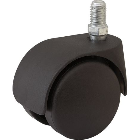Doppel-Lenkrolle Office hart Kunststoff 50 mm, Höhe 62 mm, 50 kg Gewindestift