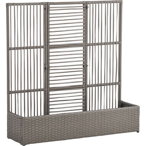 GagaSupport pour plantes avec treillis bac rectangulaire inférieur en résine tressée et acier dim. 103L x 29l x 103H cm (1/5)