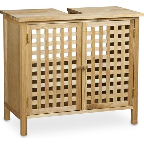 Mobile sottolavabo moderno portaoggetti bagno 80 x 40 x 60 cm in legno di noce 130003287