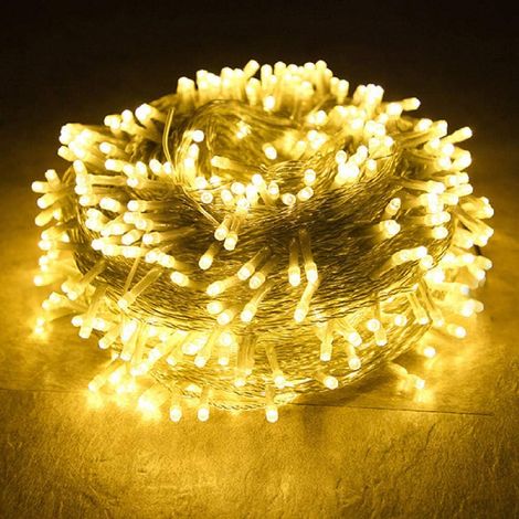 guirnalda de luces, 8 modos, LED blanco cálido, cable de cobre, IP65, para interior/exterior (Navidad) (1/5)