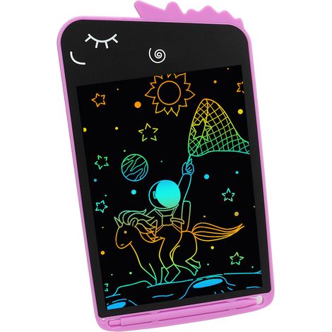 Tablette d'écriture LCD 8,5 pouces haute sensibilité avec stylet, protection des yeux, effaçable, violette (1/5)