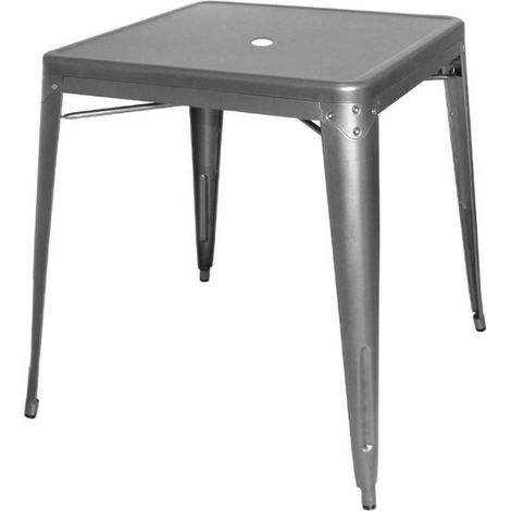 Table carrée en acier gris métallisé Bistro 668mm - BOLERO (1/5)