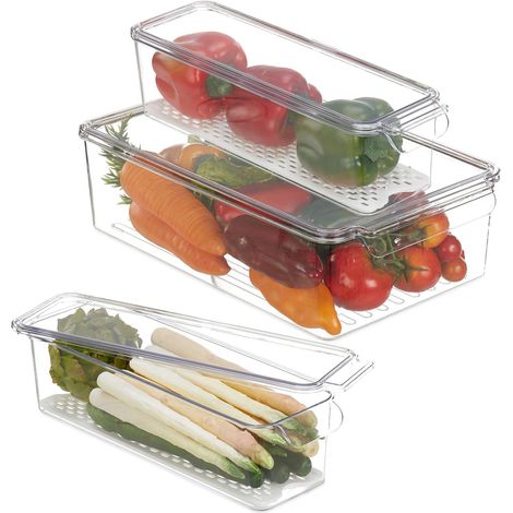 Juego de 3 unidades de almacenamiento para refrigerador