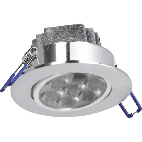 Faretto led da incasso orientabile con vetro opacizzato 7w 6000K luce fredda (1/4)